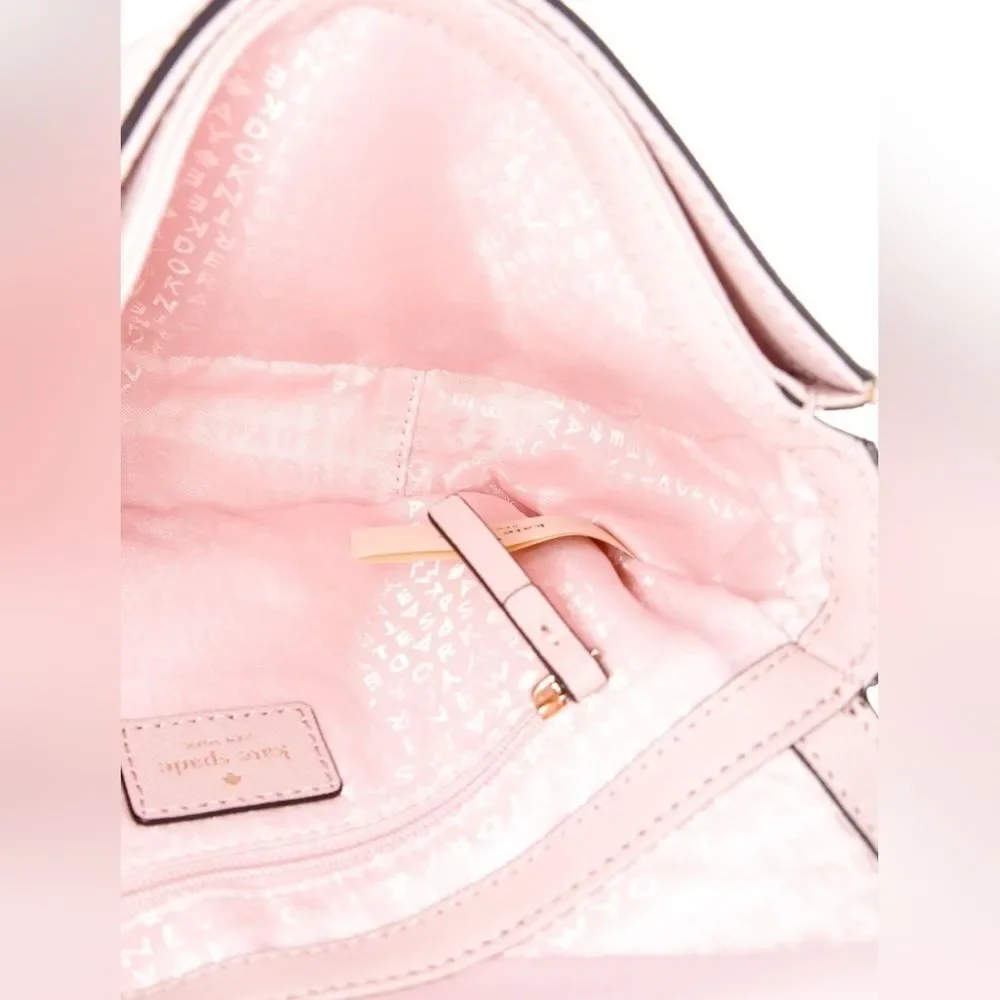 Kate Spade Designer Pink Studded Laurel way Bow Ribbon jewel Crossbody Bag Purse